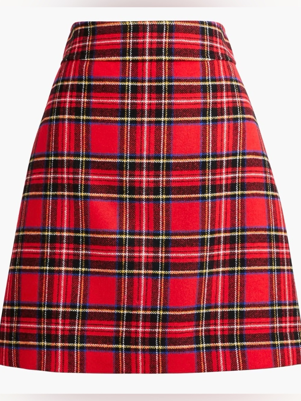 J. Crew Factory Tartan A-line mini skirt in Bright Red